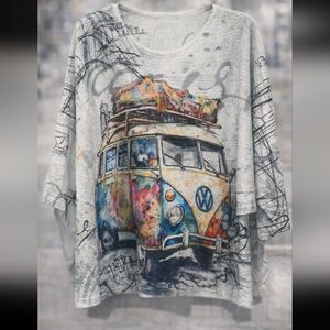 W3 Multicolor Van Graphic Top